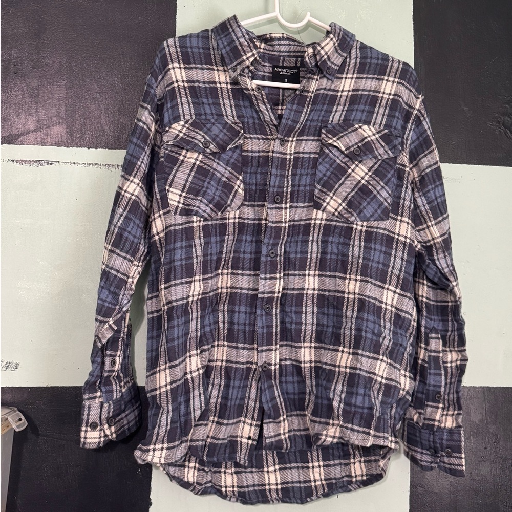 Architect Blue and White Button Down Shirt